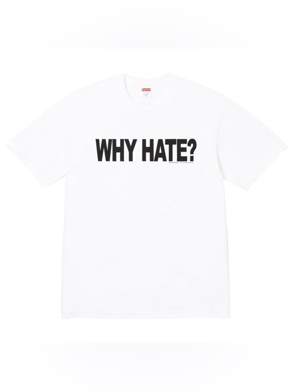 Supreme Based Tee Lil B “Why Hate” Logo Graphic T-Shirt in White SS26 Size XL